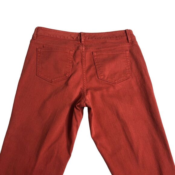 LL Bean Jeans Womens Petite 10 Red Orange Favorite Fit Crop Mid Rise Tapered Leg - Picture 7 of 13